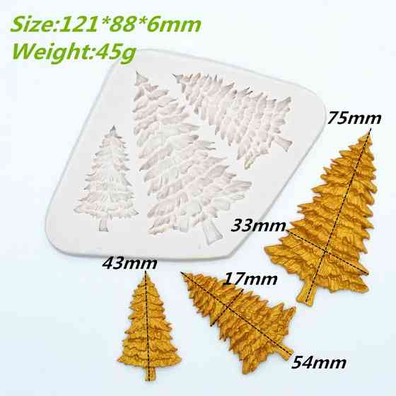 Молд силиконовый Елка 121 на 88 мм серый Киев