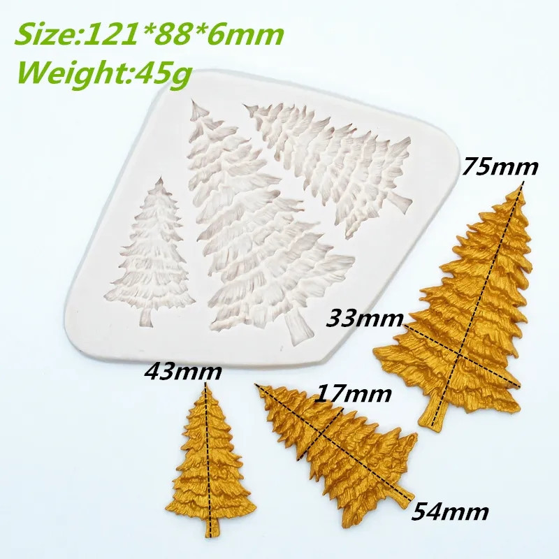 Молд силиконовый Елка 121 на 88 мм серый Киев - изображение 2