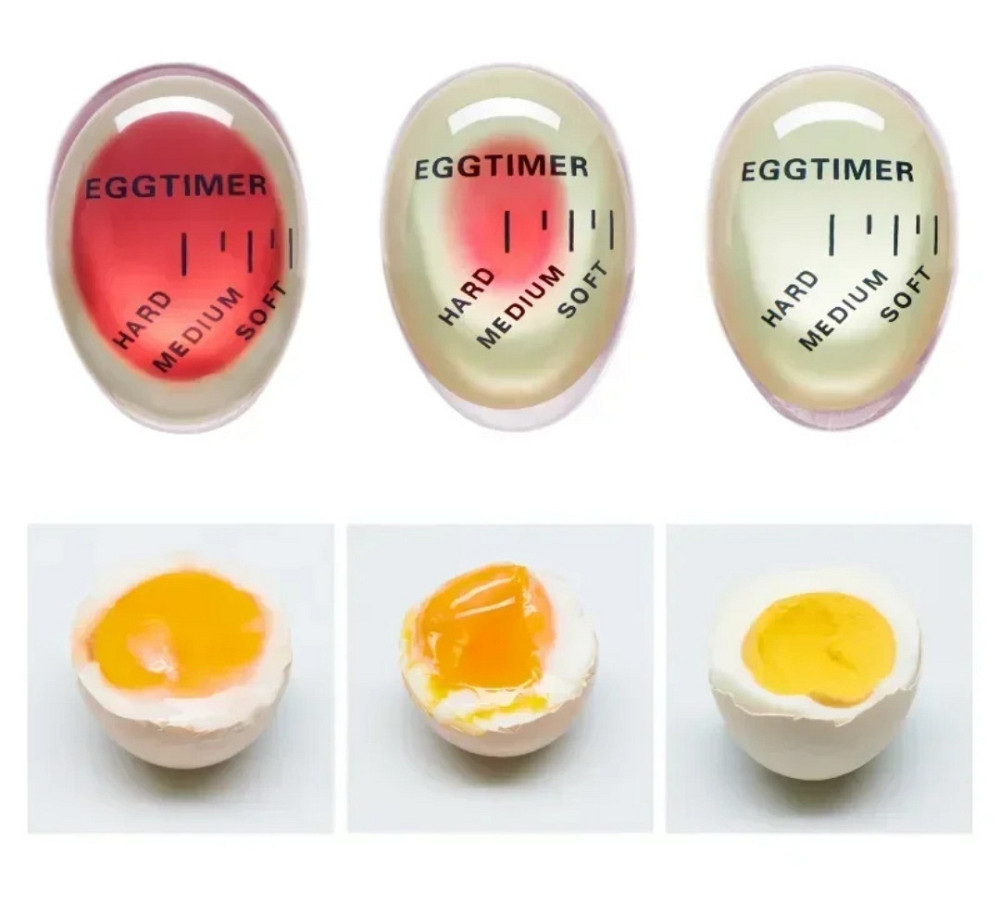 Кухонный таймер Яйцо для приготовления яиц меняет цвет 6 на 4 см красный Киев - изображение 2