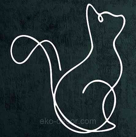 Декоративное настенное 3D Панно «Кот» Декор на стену с объемом 70*51 см, Белый Киев