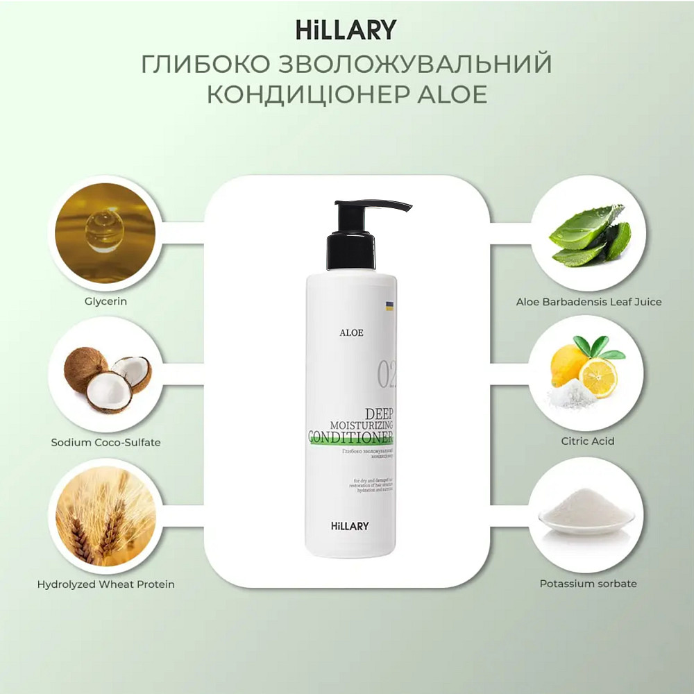 Ензимний пілінг для шкіри голови + Набір для сухого типу волосся Aloe Deep Moisturizing Hillary Київ - фото 14