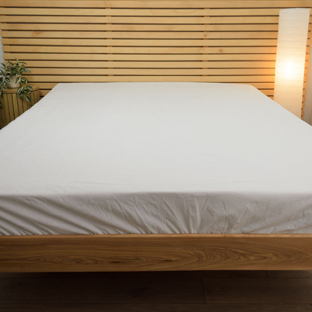 Наматрацник махровий непромокальний двоспальний Aqua Stop 100% бавовна 180х200х35см (Білий) Суми - фото 1