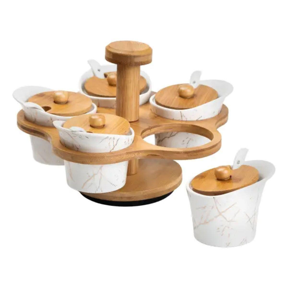 Набір для сипучих продуктів з 5 банками на підставці Київ - фото 4