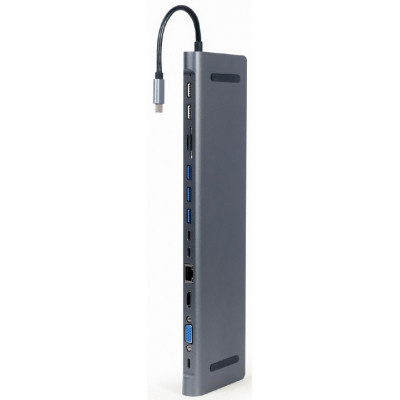 Концентратор Cablexpert USB-C 9-in-1 (Hub/HDMI/VGA/PD/card-reader/lan/audio) (A-CM-COMBO9-01) Винница - изображение 2