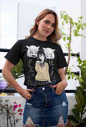 Футболка з аніме принтом Міеруко Кхан Йотсуйа Міко оверсайз (S/M/L) Чорний AnimeJ0321 Дніпро