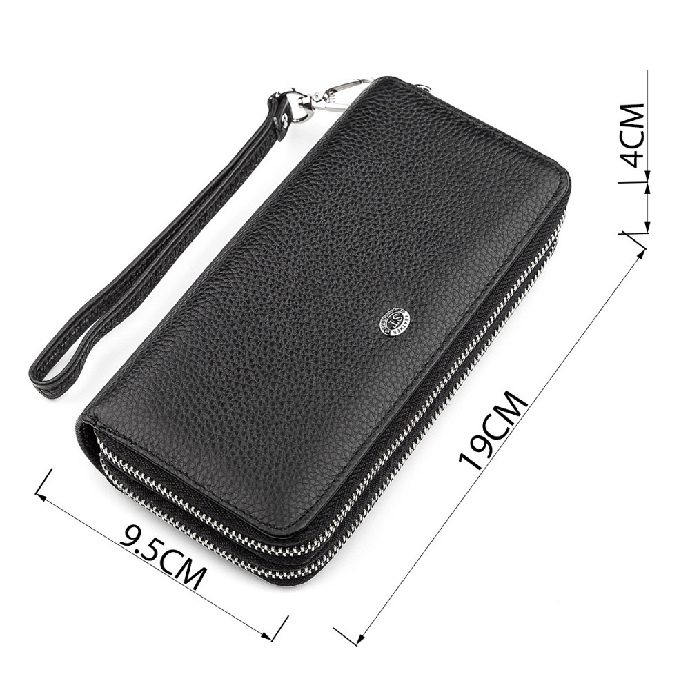 Кошелек женский ST Leather 18446 (ST238-2) две молнии Черный Киев - изображение 4