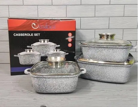 Набор квадратных казанов UNIQUE UN-5501 6 предметов Одесса - изображение 7