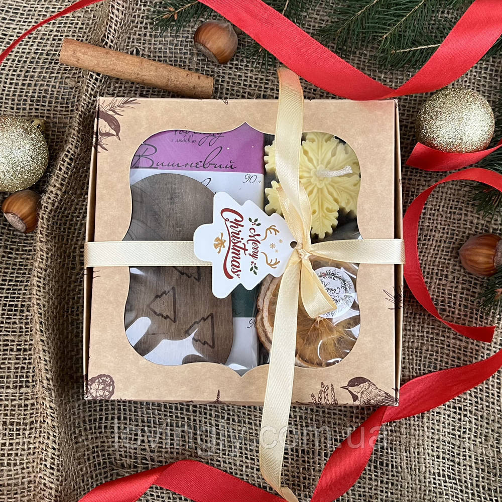 Подарунковий набір з натуральним милом і свічкою - зимовий крафтовий набір Ірпінь - фото 12