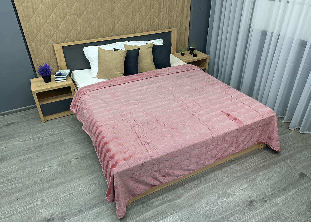 Плед-покривало 200х230 см (+-5см) Пудровий (87-249) Київ - фото 3