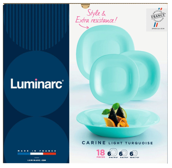 Сервіз Luminarc Carine Light Turquoise, 18 предметів (7046523) Київ