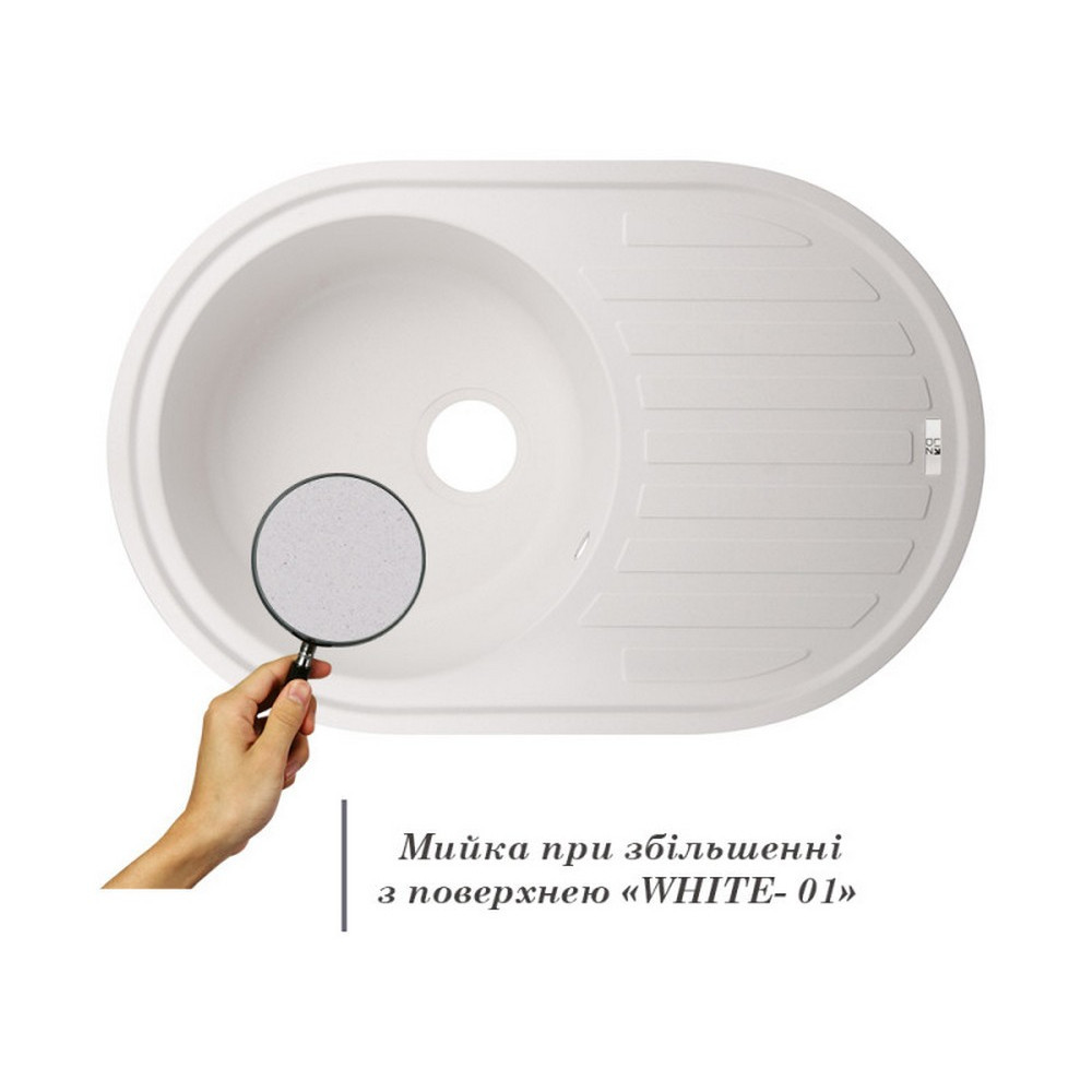 Кухонна мийка Lidz 780x500/200 WHI-01 (LIDZWHI10780500200) Київ - фото 3