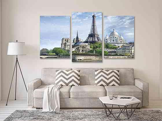 Модульная картина в гостиную / спальню  Париж Art-657_3 Киев