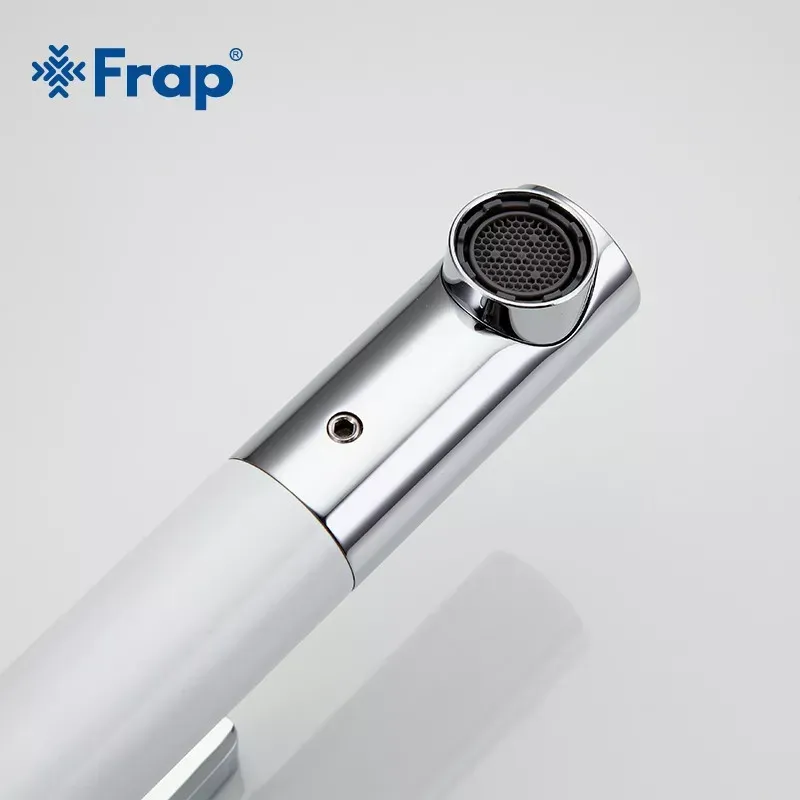 Змішувач для умивальника Frap F1052-14 високий, білий/хром Київ - фото 4