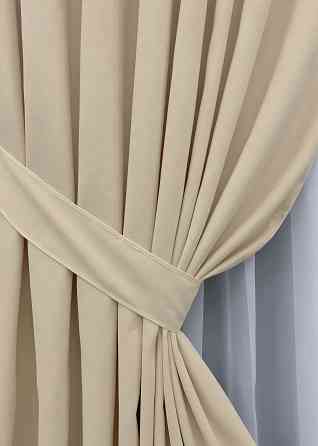 Комплект готовых штор VR-Textil Микровелюр Petek № 1826ш Бежевый 150х270 см 2 шт (33-1035) Киев