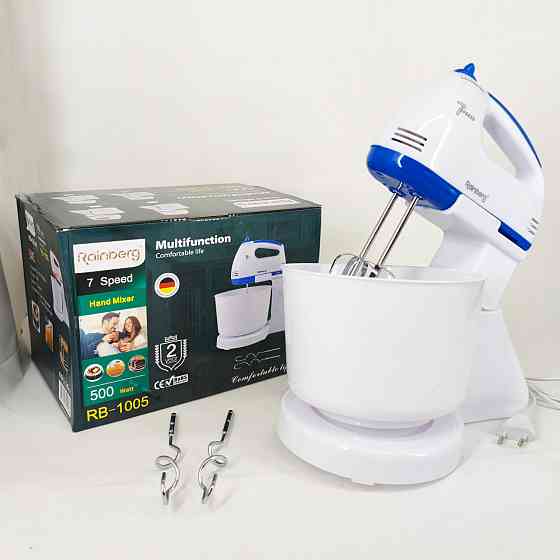 Нержавеющий миксер стационарный, Ручной миксер с чашей, Простой кухонный миксер для крем меда PF-56 Львов