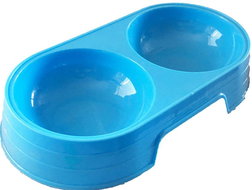 Миска для собаки пластиковая двойная пластиковая 20-15-16 (10см) Киев - изображение 1