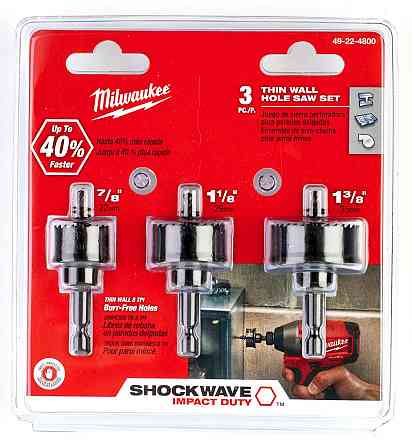 Набір коронок Shockwave MILWAUKEE діаметр 22/29/35мм (3шт) Одеса