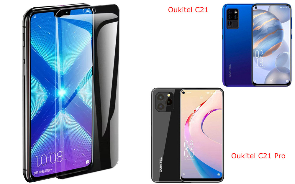 Захисне скло NeoGlass для Oukitel C21, Oukitel C21 Pro – надпрозоре та стійке Київ - фото 2