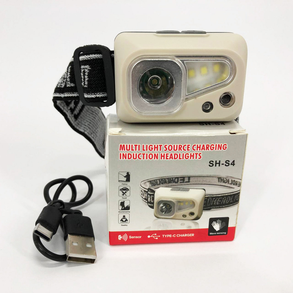 Яркий светодиодный мощный фонарь SH-S4-XPE+3SMD, Фонарик налобник, Фонарик на голову диодный NJ-69 Львов - изображение 3