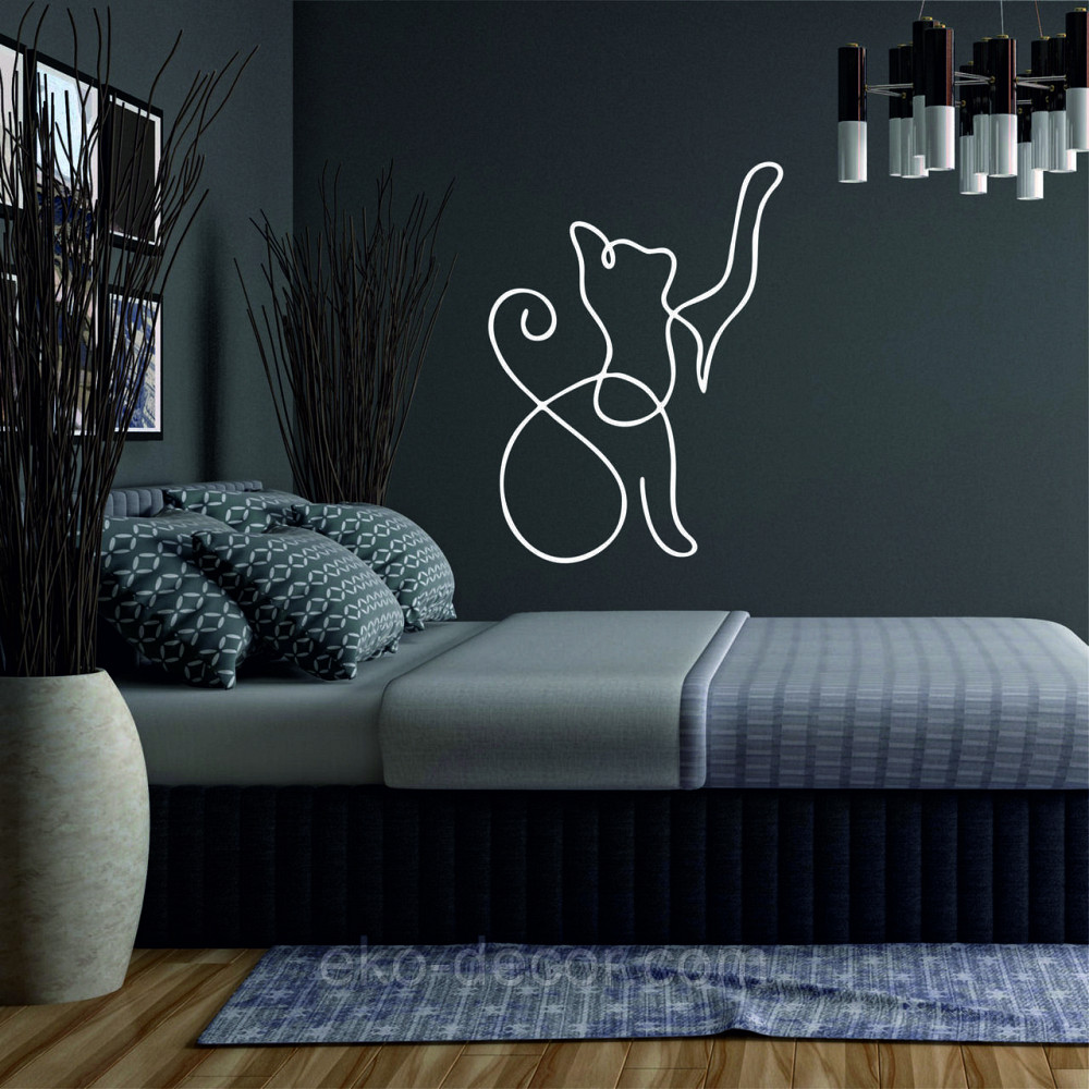 Декоративное настенное 3D Панно «Кот» Декор на стену с объемом 70*51 см, Белый Киев - изображение 3