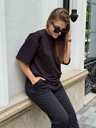 Спортивный костюм женский футболка и штаны джогеры Черный M-L Харьков