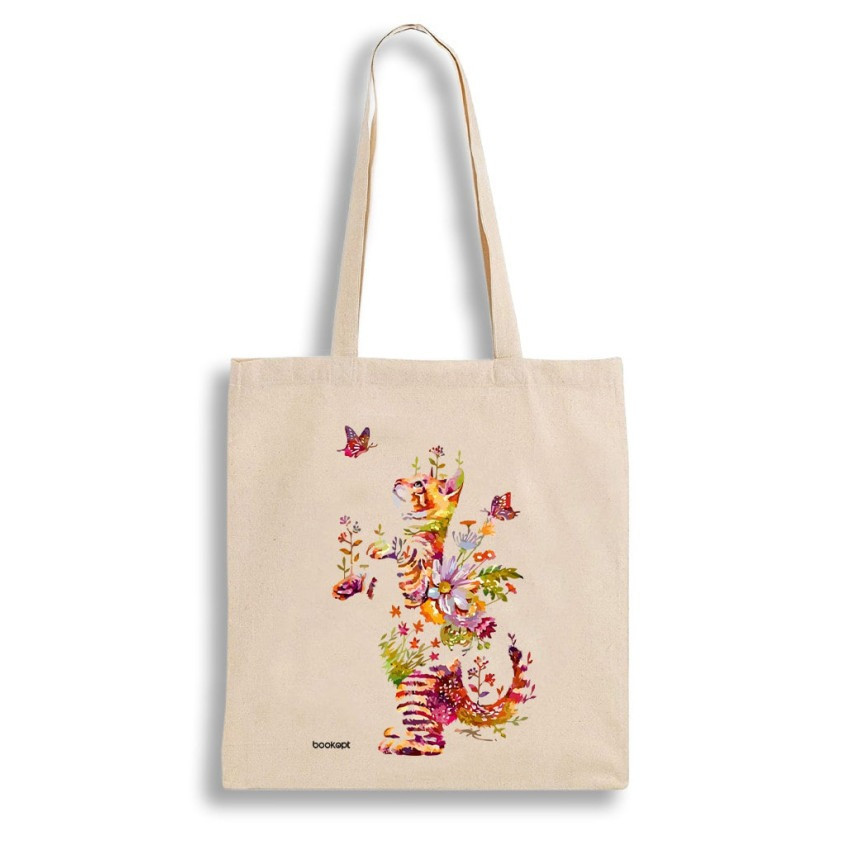 Екошопер BookOpt BK4050 Грайливий кіт з метеликом бежевий Київ - фото 2