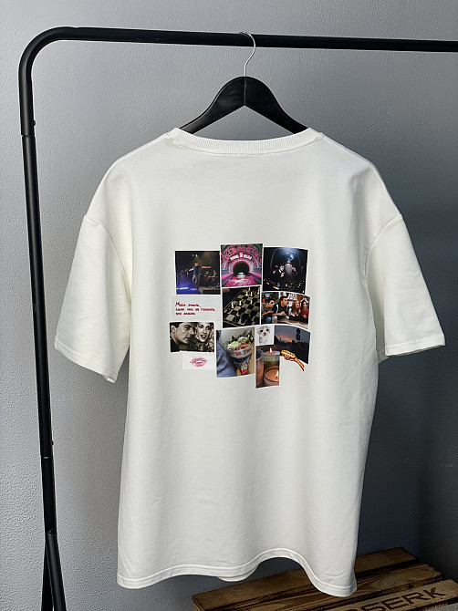 Футболка оверсайз с коллажем виш-листа Графитовый, XL Черновцы - изображение 1