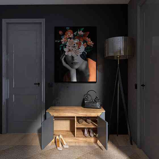 Тумба 2-х дверная закритая Эверест Нордик-980 98х38х53 см Графит + Дуб крафт золотой (DTM-5526) Днепр