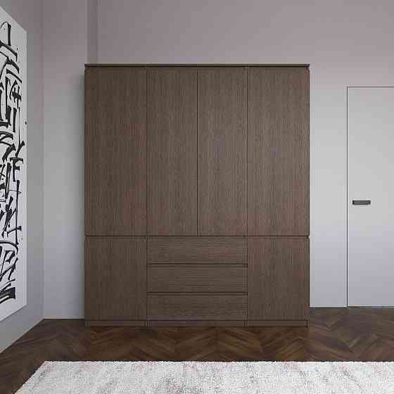 Шафа для одягу VAYS зі штангою та полицями, 3 шухляди, комплект R9+R22-2 Венге Темний Львів