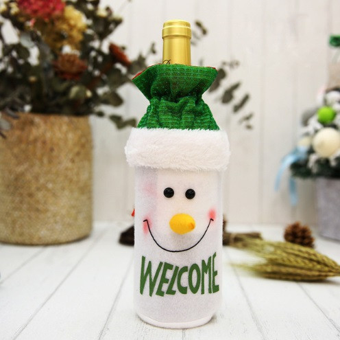 Новогодний чехол на бутылку Снеговик 27 на 13 см разноцветный Киев - изображение 2
