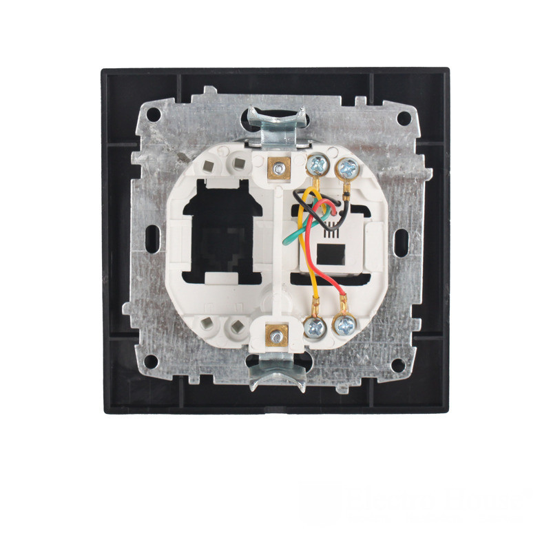 Розетка телефонная, Enzo безупречный графит Днепр - изображение 2