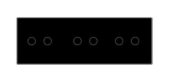 LIVOLO Розумний сенсорний прохідний/перехресний вимикач 6 сенсорів (2-2-2) Livolo чорний скло ( Коломия