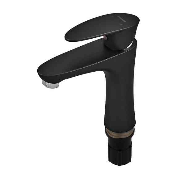 Смеситель для умывальника Plamix Cezar-001 SET матовый черный с подводкой Харьков