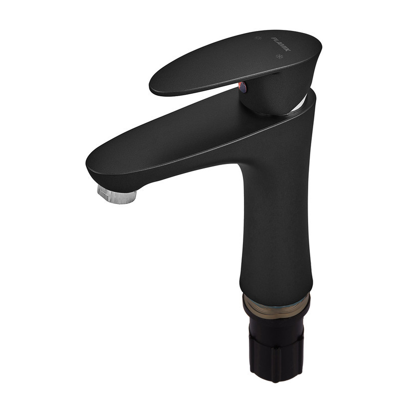 Смеситель для умывальника Plamix Cezar-001 SET матовый черный с подводкой Харьков - изображение 3