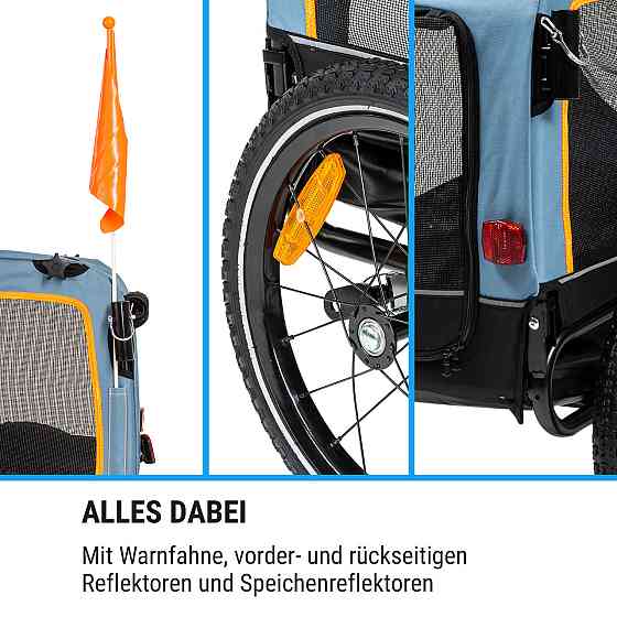 Corgi 2-in-1 Dog Trailer & Buggy 600D Oxford Steel Tube Запобігає прапору Синій (Німеччина, читати опис) Рівне