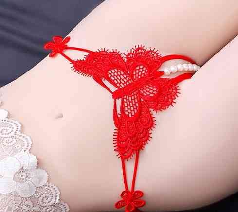 Трусики з перлинами Метелик універсальний червоний Київ