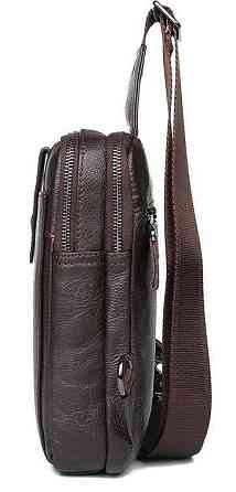 Сумка чоловіча шкіряна через плече Vintage 14983 Коричнева Київ