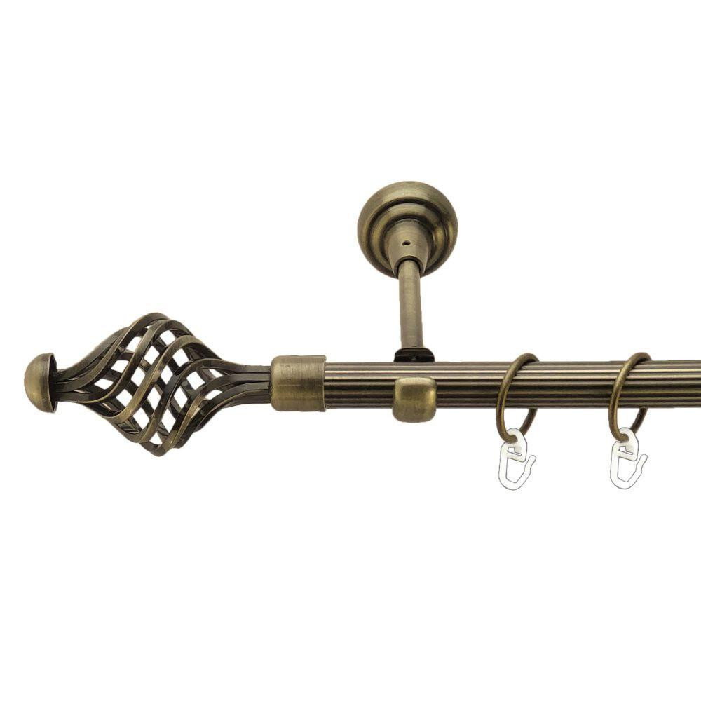 Карниз Orvit Арезо металевий однорядний відкритий рифлена труба кільце металеве Антик 19 мм 160 см Львов - изображение 1