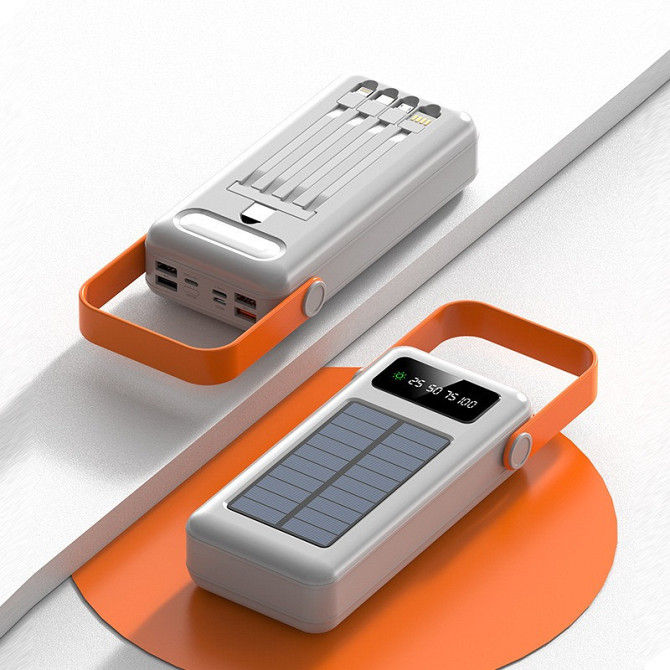 Универсальная зарядная батарея ACL PW-19 50000mAh + солнечная панель + фонарик (Черный) Винница - изображение 6