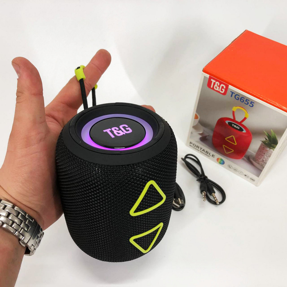 Колонка активна акумуляторна, Портативна Bluetooth колонка AUX, Міні-колонки з підсвічуванням XK-84 Львів - фото 13