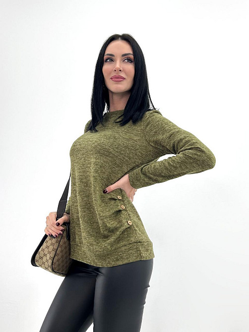 Жіноча кофтинка з гудзиками "Vesta" оптом | Норма і батал Хакі, 50-52 Київ - фото 2