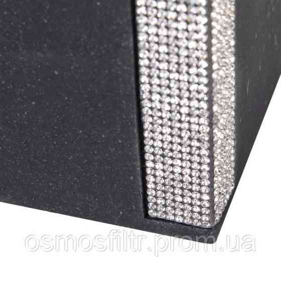 Дозатор для мила Axentia Ліндос  чорний з декором полігума 400 мл Н 10.8 см 7.3х7.3 см (134473) Київ