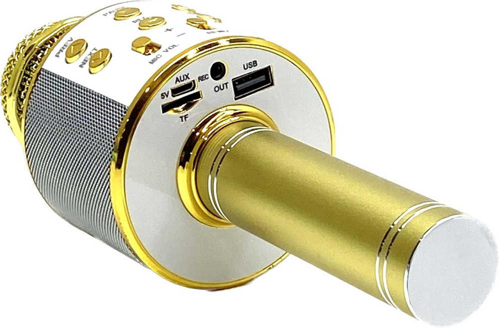 Мікрофон бездротової караоке bluetooth USB колонка Золотий (С 48340) Чернігів - фото 3