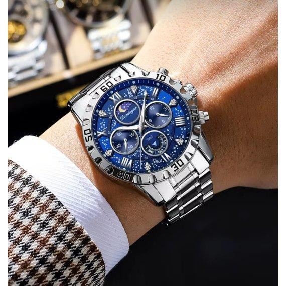 Чоловічий наручний годинник Poedagar MoonLight (Сріблястий) Вінниця - фото 5