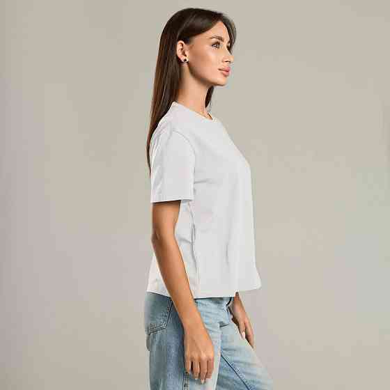 Белая базовая женская футболка Pobedov Freedom. Хлопковая женская футболка белая Киев