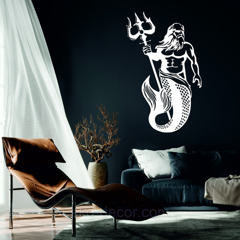 Декоративне настінне Панно «Пасейдон», Декор на стіну 90*56 см, Білий Київ - фото 3