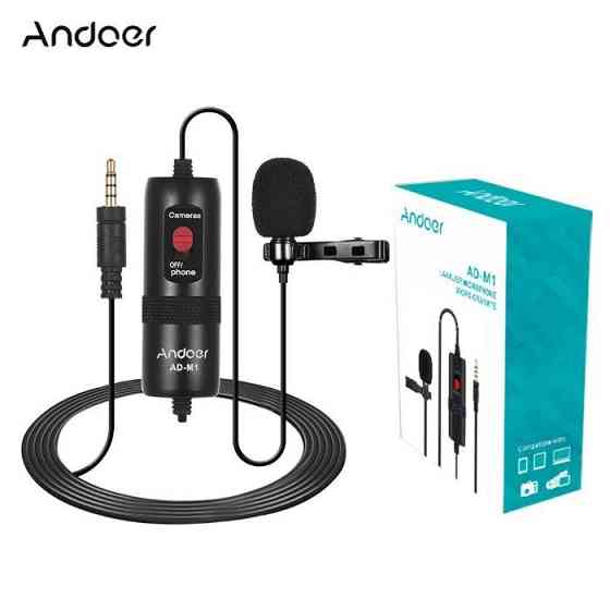 Петличний мікрофон Andoer AD-M1 Всеспрямований конденсаторний мікрофон. Київ