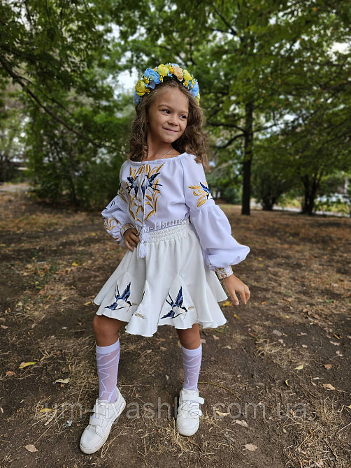 Дитяча вишита блузка з колосками та ластівками Кривий Ріг - фото 10