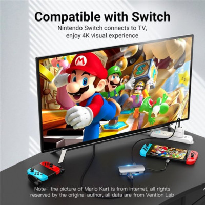 Концентратор Vention USB3.1 Type-C --> HDMI/VGA/USB 3.0/PD 100W Hub 4-in-1 (TOAHB) Винница - изображение 7