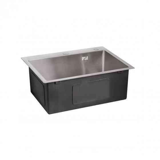 Кухонная мойка с нержавеющей стали Lidz H50*45 3.0/1.0 мм Brush с дозатором для моющего средства Киев